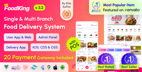 FoodKing - Restaurant Food Delivery System with Admin Panel & Delivery Man App | Restaurant POS v3.2