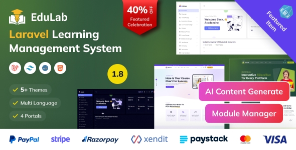 Edulab LMS - Laravel Learning Management System with Tailwind CSS v1.7