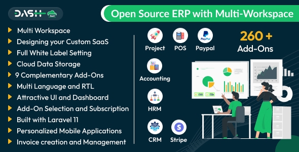 WorkDo Dash SaaS - Open Source ERP with Multi-Workspace v6.2