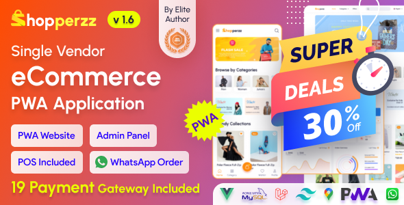 Shopperzz - PWA eCommerce CMS with POS & WhatsApp Ordering | Inventory Management v1.6