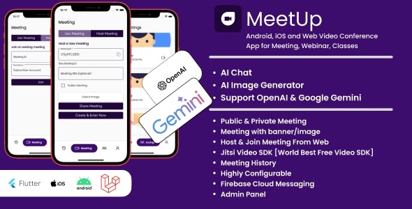 MeetUp - Android, iOS and Web Video Conference App for Meeting, Webinar, Classes v2.4.0
