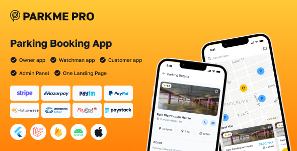ParkMePRO - Flutter Complete Car Parking App with Owner and WatchMan app v1.7