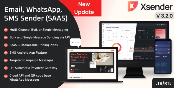 XSender - Bulk Email, SMS and WhatsApp Messaging Application v3.2.0