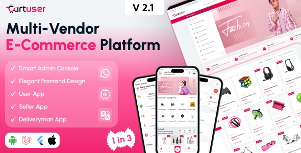 CartUser Multi-Vendor E-commerce - Complete eCommerce Mobile App, Web, Admin and Seller Panel v2.1