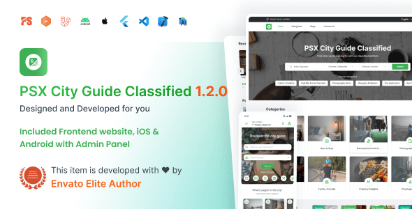 City Guide : Complete Directory Listing Platform (Frontend, Mobile App with Admin Panel)  v1.2.0