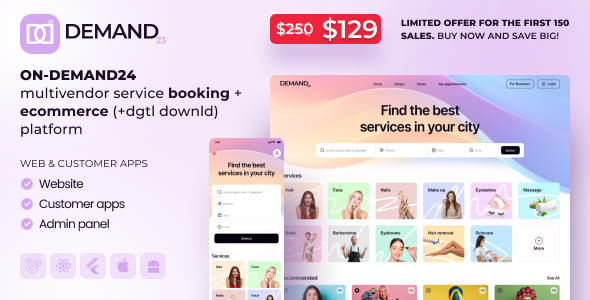 On-Demand24 - Multivendor Service Booking + eCommerce - 1 July 2025 - nulled