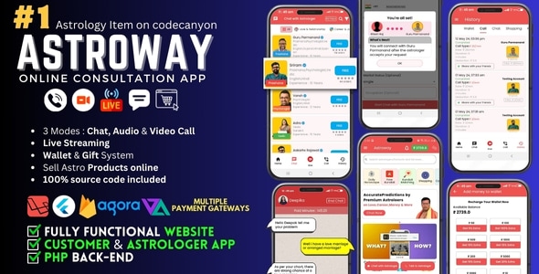 Astroway - Astrology Consultations, Chat, Audio/Video Calls, Live Streaming | Web & Backend Included v2.1.3