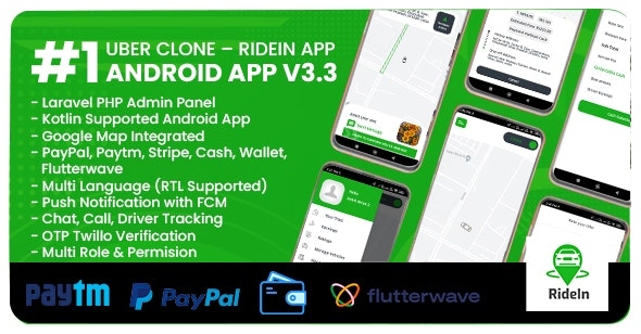 RideIn Taxi App- Android Taxi Booking App With Admin Panel v3.3