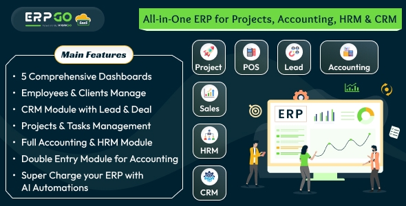 ERPGo SaaS - All In One Business ERP With Project, Account, HRM, CRM & POS v7.7