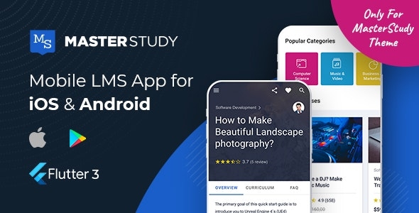 MasterStudy LMS Mobile App - Flutter v.3 iOS & Android v2.2.4