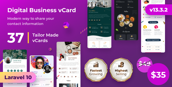 Infy vCard Saas  : Digital Business Card Builder v13.3.2