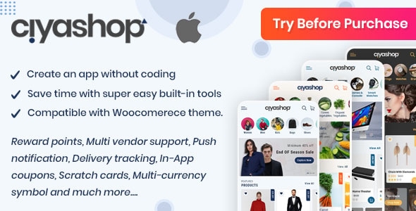 CiyaShop Native iOS Application based on WooCommerce v4.19