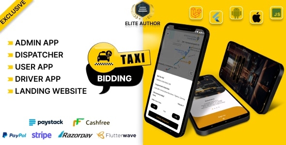 Tagxi Super Bidding - Taxi + Goods Delivery Complete Solution With Bidding Option