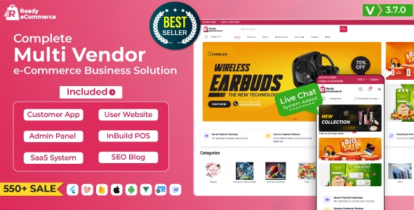 Ready eCommerce - Complete Multi Vendor eCommerce Mobile App, Customer Website with Store POS v3.7.0