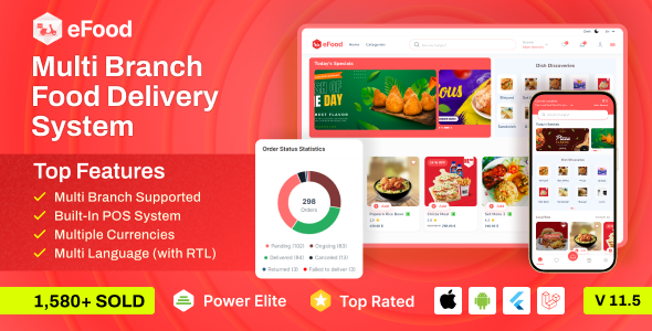 eFood - Food Delivery App with Laravel Admin Panel + Delivery Man App v11.5