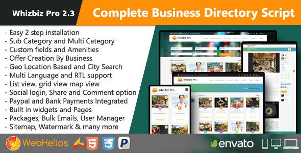Whizbiz Pro - Simple Business Listing Directory Map Script v2.3