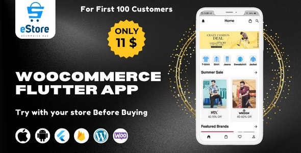 eStore - Build a Flutter eCommerce Mobile App for Android and iOS from WordPress WooCommerce Store v1.1