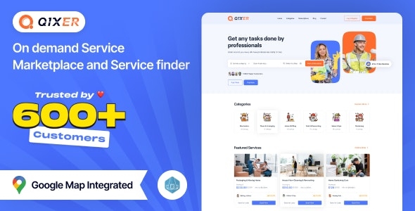 Qixer - Multi-Vendor On demand Handyman Service Marketplace and Service Finder with full addons - v2.4.0