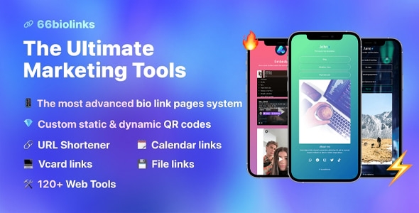 66biolinks - Bio Links, URL Shortener, QR Codes & Web Tools (SAAS) v50.0.0