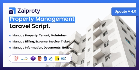 Zaiproty - Property Management Laravel Script v4.0