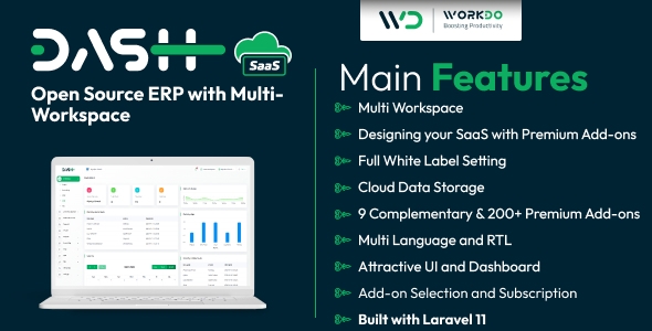 WorkDo Dash SaaS - Open Source ERP with Multi-Workspace v5.0