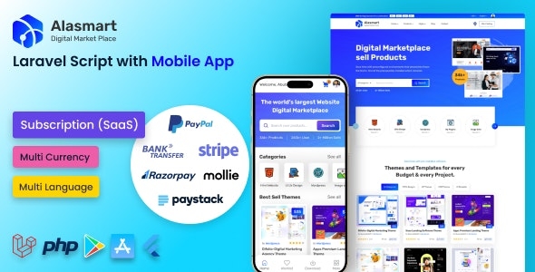 Alasmart - Digital Product Download Marketplace Laravel Script v2.0.2